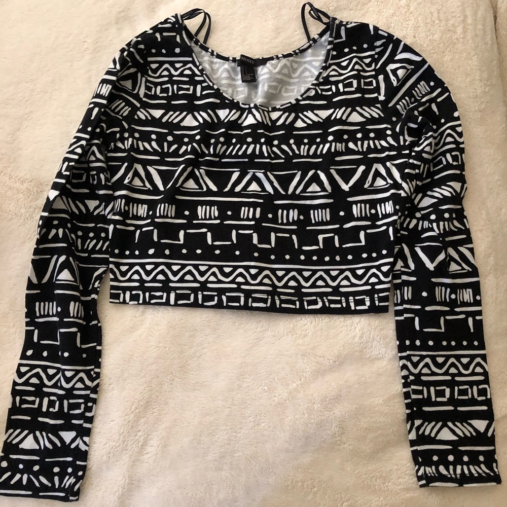 forever 21 long sleeve crop top